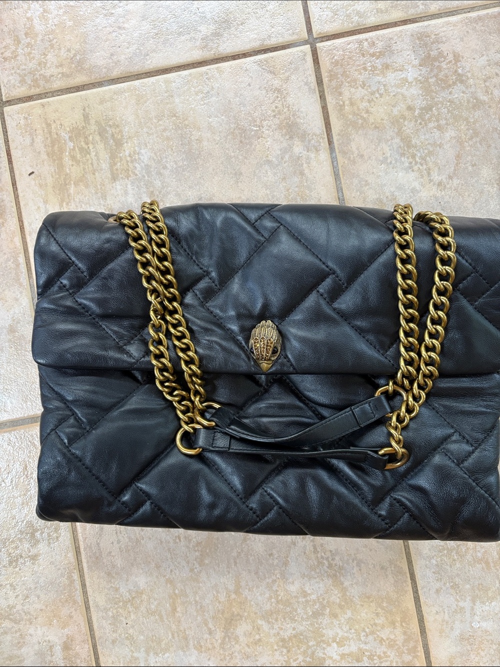 Kurt Geiger XXL Kensington Black Quilted Leather Bag
